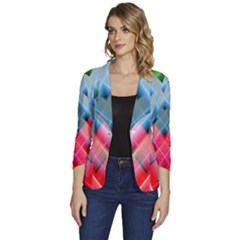 Graphics Colorful Colors Wallpaper Graphic Design Women s One-button 3/4 Sleeve Short Jacket by Amaryn4rt