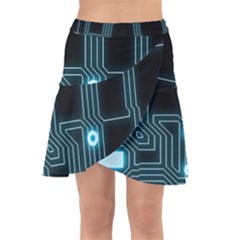 A Completely Seamless Background Design Circuitry Wrap Front Skirt by Amaryn4rt