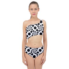 Dot Dots Round Black And White Spliced Up Two Piece Swimsuit by Amaryn4rt