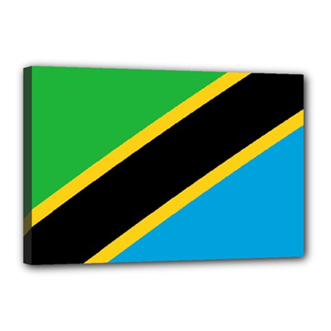 Flag Of Tanzania Canvas 18  X 12  (stretched) by Amaryn4rt