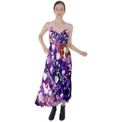 Paint Texture Purple Watercolor Tie Back Maxi Dress by Simbadda