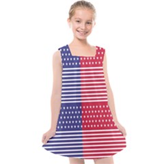 American Flag Patriot Red White Kids  Cross Back Dress by Celenk