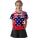 Patriotic american usa design red Kids  Front Cut Tee View1