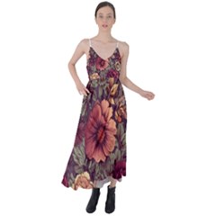 Flowers Pattern Tie Back Maxi Dress by Simbadda