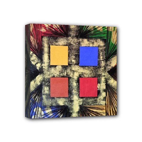 Acrylic Abstract Art Design  Mini Canvas 4  X 4  (stretched) by Rbudhiya