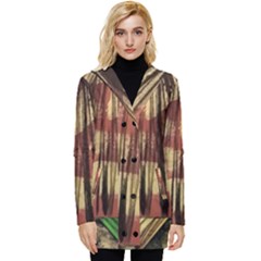 Acrylic Abstract Art Design  Button Up Hooded Coat  by Rbudhiya