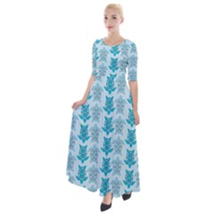 Sea Turtle Sea Animal Half Sleeves Maxi Dress by Dutashop
