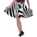 Animal Cute Pattern Art Zebra A-line Skater Skirt View2