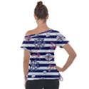 Seamless-marine-pattern Off Shoulder Tie-Up Tee View2