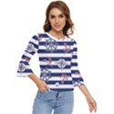 Seamless-marine-pattern Bell Sleeve Top View1