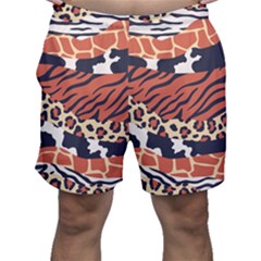 Mixed-animal-skin-print-safari-textures-mix-leopard-zebra-tiger-skins-patterns-luxury-animals-textur Men s Shorts by uniart180623