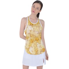 Cheese-slices-seamless-pattern-cartoon-style Racer Back Mesh Tank Top by uniart180623