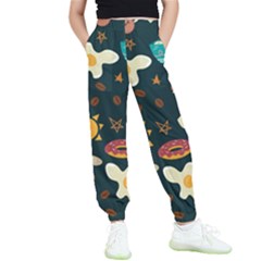 Seamless-pattern-with-breakfast-symbols-morning-coffee Kids  Joggers by uniart180623