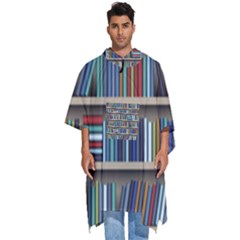 Bookshelf Men s Hooded Rain Ponchos by uniart180623