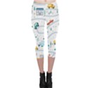 Cute-children-s-seamless-pattern-with-cars-road-park-houses-white-background-illustration-town Capri Leggings  View1