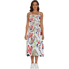 Animals-pattern Sleeveless Shoulder Straps Boho Dress by uniart180623