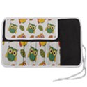 Background-with-owls-leaves-pattern Pen Storage Case (S) View2
