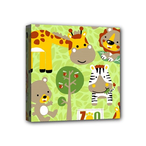 Funny-animals-cartoon Mini Canvas 4  X 4  (stretched) by uniart180623