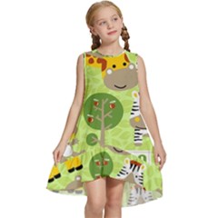 Funny-animals-cartoon Kids  Frill Swing Dress by uniart180623