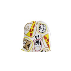 Vector-seamless-pattern-nice-animals-cartoon Drawstring Pouch (xs) by uniart180623