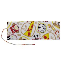 Vector-seamless-pattern-nice-animals-cartoon Roll Up Canvas Pencil Holder (m) by uniart180623