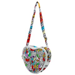 Graffiti-characters-seamless-pattern Heart Shoulder Bag by uniart180623