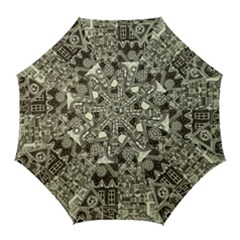 Four-hand-drawn-city-patterns Golf Umbrellas by uniart180623