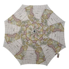 Vintage Map Of The Americas Hook Handle Umbrellas (medium) by uniart180623