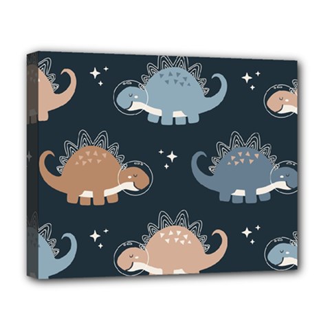 Dino Art Pattern Design Wallpaper Background Deluxe Canvas 20  X 16  (stretched) by uniart180623