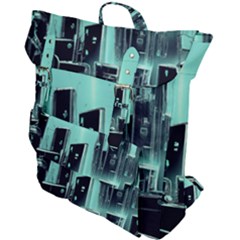 Buildings City Urban Destruction Background Buckle Up Backpack by uniart180623