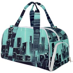 Buildings City Urban Destruction Background Burner Gym Duffel Bag by uniart180623
