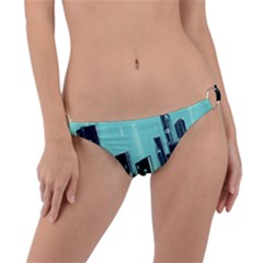 Buildings City Urban Destruction Background Ring Detail Bikini Bottoms by uniart180623
