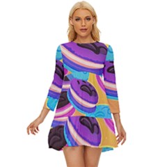 Cookies Chocolate Cookies Sweets Snacks Baked Goods Food Long Sleeve Babydoll Dress by uniart180623