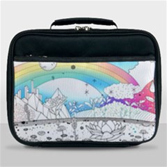 Rainbow Fun Cute Minimal Doodle Drawing Arts Lunch Bag by uniart180623