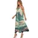 Storm Tsunami Waves Ocean Sea Nautical Nature Painting V-Neck Sleeveless Loose Fit Overalls View2