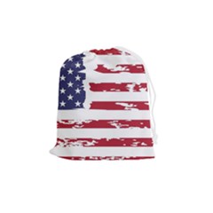 Flag Usa Unite Stated America Drawstring Pouch (medium) by uniart180623