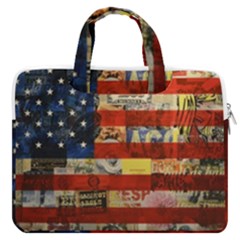 Usa Flag United States Macbook Pro 13  Double Pocket Laptop Bag by uniart180623