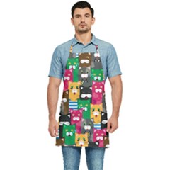 Cat Funny Colorful Pattern Kitchen Apron by uniart180623