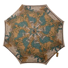 World Map Travel Pattern Architecture Hook Handle Umbrellas (medium) by uniart180623