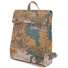 World Map Travel Pattern Architecture Flap Top Backpack by uniart180623