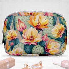 Prickly Pear Cactus Flower Plant Make Up Pouch (small) by Ravend