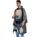 Technology Robot Internet Processor Men s Hooded Rain Ponchos View2