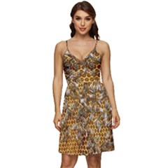 Honey Bee Bees Insect V-neck Pocket Summer Dress  by Ravend