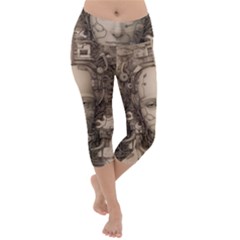 Cyborg Robot Future Drawing Poster Lightweight Velour Capri Yoga Leggings by Ravend