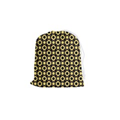  Mazipoodles Yellow Donuts Polka Dot Drawstring Pouch (small) by Mazipoodles