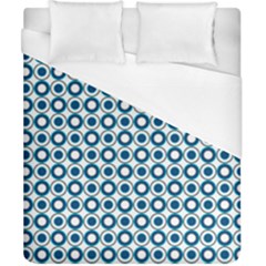 Mazipoodles Dusty Duck Egg Blue White Donuts Polka Dot Duvet Cover (california King Size) by Mazipoodles