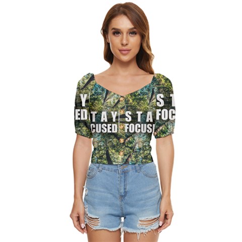 Stay Focused Focus Success Inspiration Motivational Button Up Blouse by Bangk1t