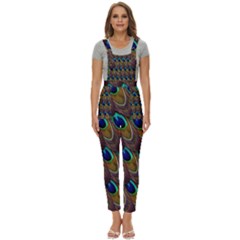 Peacock-feathers-bird-plumage Women s Pinafore Overalls Jumpsuit by Ravend