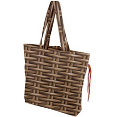 Brown Digital Straw - Country Side Drawstring Tote Bag by ConteMonfrey
