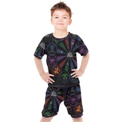 Zodiac Geek Kids  Tee And Shorts Set by uniart180623